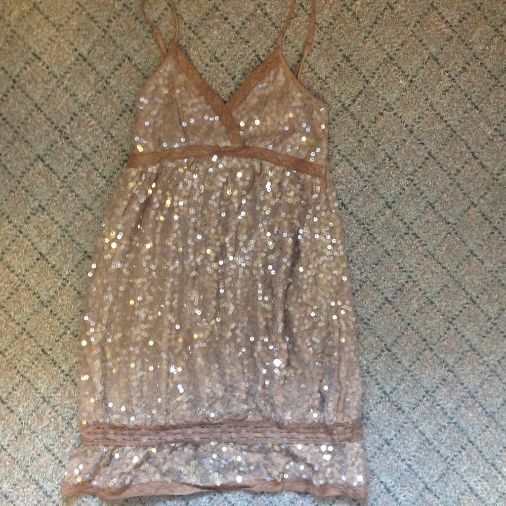 Beautiful taupe sequins dress